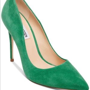 Steve Madden Green Suede Heels
